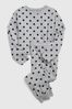 Grey Print Long Sleeve Crew Neck Pyjama Set (6-13yrs)
