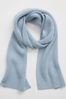 Blue Ribbed Cotton Scarf