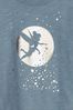 Blue Metallic Disney Graphic Long Sleeve Crew Neck T-Shirt (12mths-5yrs)