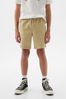 Beige Cotton Twill Easy Pull On Short (4-13yrs)