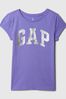 Purple Logo Short Sleeve Crew Neck T-Shirt (4-13yrs)