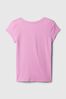 Pink Logo Short Sleeve Crew Neck T-Shirt (4-13yrs)