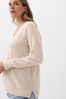 Beige Maternity Linen-Blend Jumper