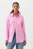 Sugar Pink Linen Long Sleeve Oversized Shirt