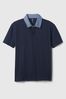 Navy Chambray Short Sleeve Polo Shirt (4-13yrs)