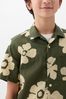 Green Print Cotton Short Sleeve Shirt (4-13yrs)