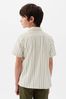 White Print Cotton Short Sleeve Shirt (4-13yrs)