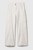 White Low Rise Stride Wide Leg Cargo Jeans (6-13yrs)