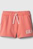 Coral Pink Pull On Logo Jogger Shorts (4-13yrs)