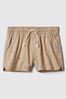 Beige Cotton Easy Pull On Shorts (4-13yrs)