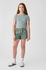 Green Cotton Easy Pull On Shorts (4-13yrs)