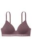 Victoria's Secret Cocoa Blush Purple Logo Band Non Wired Lightly Lined Bra