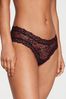 Victoria's Secret Black Whimsy Hearts Cheeky Posey Lace Knickers