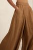 Banana Republic Brown Lina Linen Wide-Leg Trousers