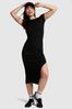 Victoria's Secret PINK Pure Black Short Sleeve Midi Dress