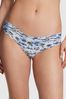 Victoria's Secret PINK Harbor Blue Palm Trees Thong No Show Knickers