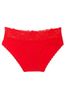 Victoria's Secret PINK Pin Up Red Lace Trim Rib Hipster Knickers