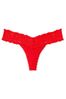 Victoria's Secret PINK Pin Up Red Lace Trim Rib Thong Knickers