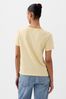 Yellow Organic Cotton Vintage Crew Neck T-Shirt