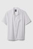 White Linen Cotton Short Sleeve Shirt