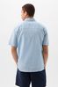 Blue Linen Cotton Short Sleeve Shirt