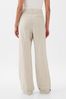 Beige & White Stripe High Waisted Linen Cotton Trousers