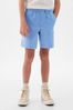 Blue Cotton Twill Easy Pull On Short (4-13yrs)