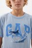 Blue Shark Logo Shark Graphic Short Sleeve Crew Neck T-Shirt (4-13yrs)