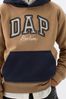 Brown Dapper Dan Kids Colourblock Logo Hoodie