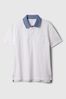 Optic White Chambray Short Sleeve Polo Shirt (4-13yrs)