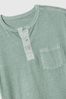 Green Vintage Henley Short Sleeve Crew Neck T-Shirt (4-13yrs)