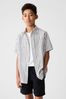 Grey Short Sleeve Linen Cotton Shirt (4-13yrs)