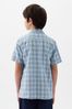 Blue Short Sleeve Linen Cotton Shirt (4-13yrs)