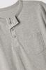 Grey Vintage Henley Short Sleeve Crew Neck T-Shirt (4-13yrs)