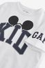 White Cotton Disney Graphic Logo Short Sleeve Crew Neck T-Shirt (4-13yrs)
