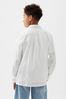 White Linen Blend Long Sleeve Oxford Shirt (4-13yrs)