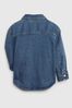 Blue Denim Pocket Oversized Long Sleeve Shirt