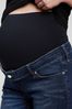 Dark Wash Blue Maternity Over The Bump Vintage Straight Jeans