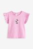 Pink Disney Minnie Mouse Ruffle Sleeve Baby T-Shirt (3mths-7yrs)