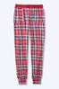 Victoria's Secret PINK Red Pepper and White Plaid Cosy Jogger Pyjama Bottoms