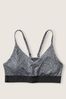 Victoria's Secret PINK Pure Black and Grey Marl Lightly Lined Low Impact Sports Bra