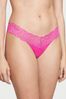 Victoria's Secret Fuchsia Frenzy Pink Posey Lace Waist Thong Knickers