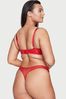 Victoria's Secret Lipstick Red Embroidered Thong Knickers