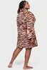Victoria's Secret Champagne Brown Tiger Cosy Short Dressing Gown