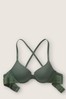 Victoria's Secret PINK Enchanted Forest Green Wear Everywhere Lace Push Up Bra