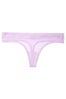 Victoria's Secret Ochid Bouquet Purple Mesh Cotton Logo Thong Panty
