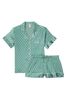 Victoria's Secret Green Dot Satin Short Pyjamas