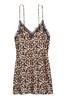Victoria's Secret Abstract Leopard Satin Lace Slip Dress