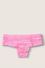 Victoria's Secret PINK Neon Bubble Linear Tie Dye Lace Logo Thong Knickers