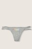 Victoria's Secret PINK Heather Charcoal Grey Cotton Thong Knicker